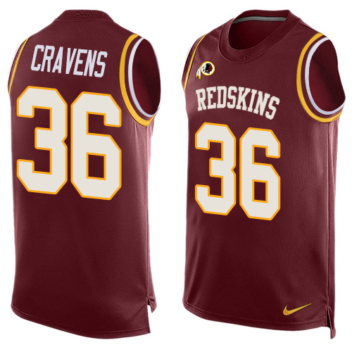 Men's Limited Su'a Cravens Nike Jersey Red - #36 Player Name & Number Tank Top NFL Washington Redskins